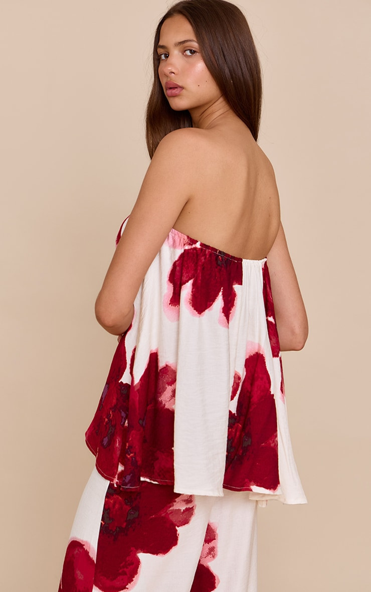 Top bustier fluide multicolore fleuri | PrettyLittleThing (FR)