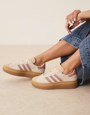 adidas Originals Gazelle Bold sneakers in cream and pink | ASOS (Global)