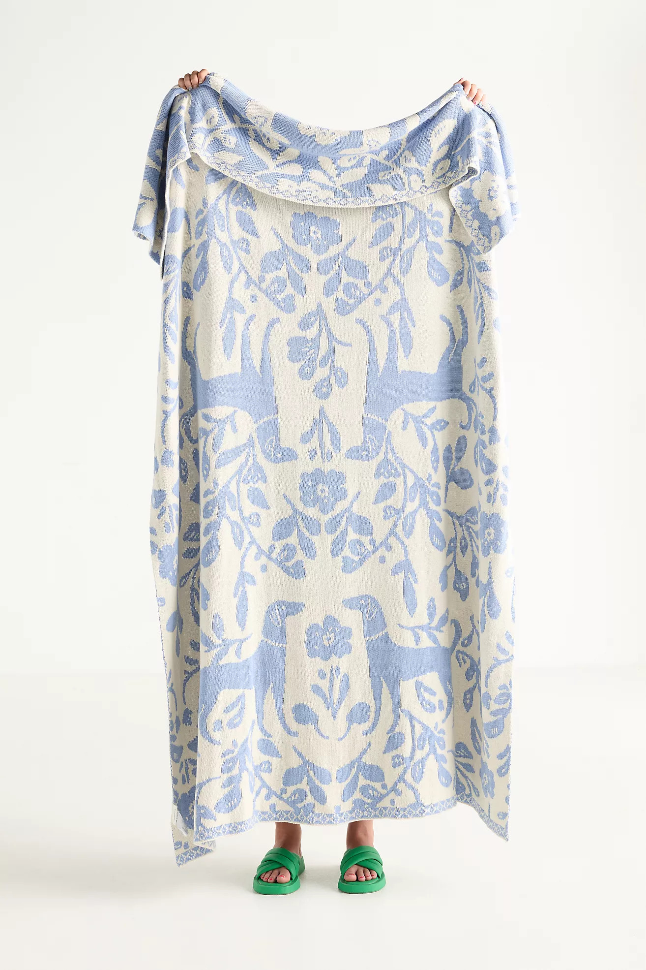 Cotton Knit Floral Animal Throw Blanket | Anthropologie (US)