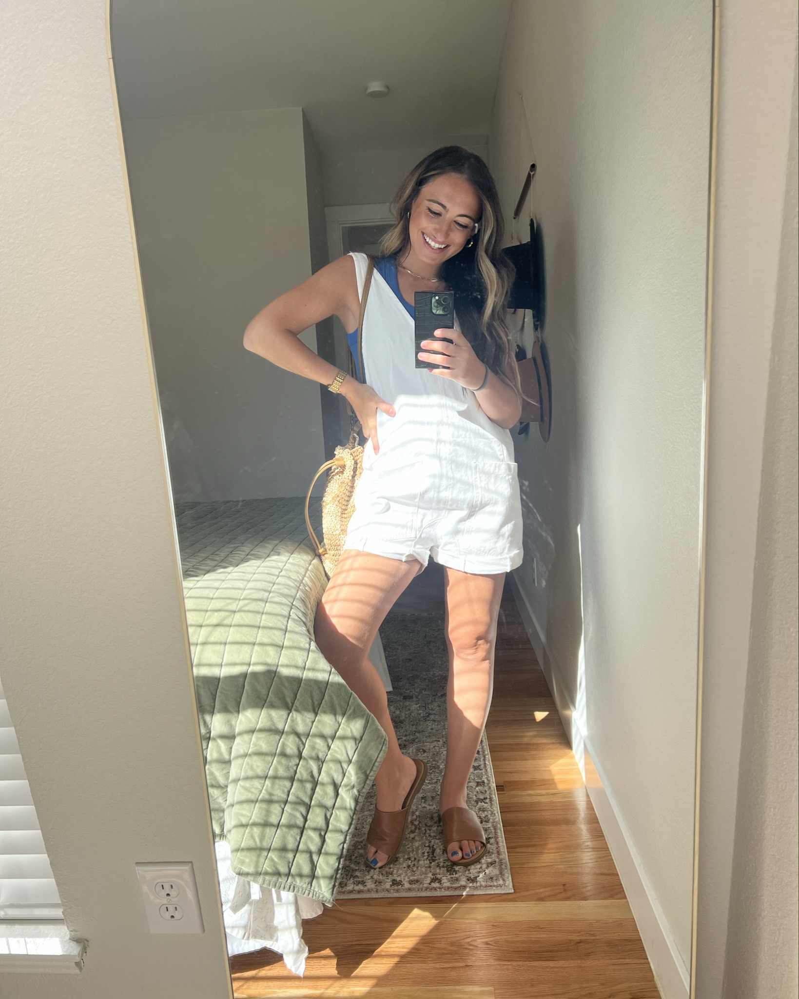 A little July 4th fit check. Obsessed with these Free People overalls, I thiiink I'm going to need them in another color this summer. I paired with a blue tank but would be cute with anything from a long sleeve to oversized tee! Wearing a size XS in the overalls for reference!

#LTKFindsUnder100 #LTKStyleTip #LTKSeasonal