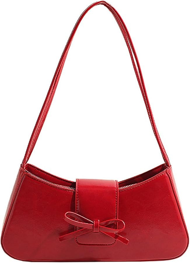 Shoulder Bags for Women,Coquette Bow Purse Trendy Y2K Purse PU Leather Hobo Handbag Cute Bag | Amazon (US)