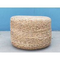 Custom Brown Rustic Round Floor Cushions Straw Pouf Gift For Moms Pouf Ottoman Meditation Cushion Za | Etsy (US)