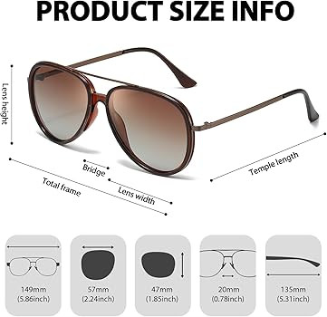 IGnaef Tangle Free Polarized Aviator Sunglasses for Women with UV Protection 2025 Trendy Oversize... | Amazon (US)