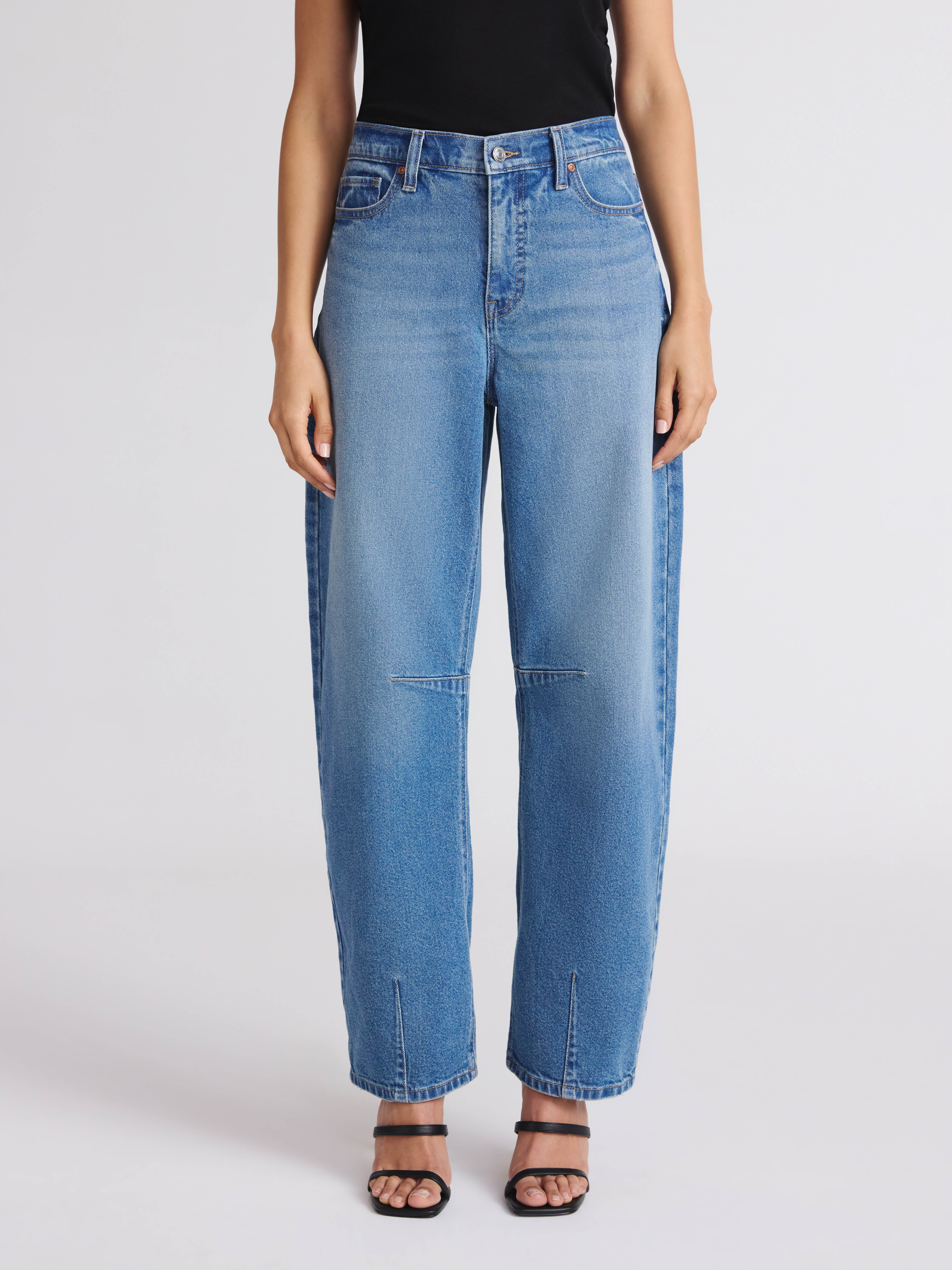 Sofia by Sofia Vergara Women's and Women's Plus Barrel Super High Rise Jeans, 27" Inseam, Sizes 0... | Walmart (US)