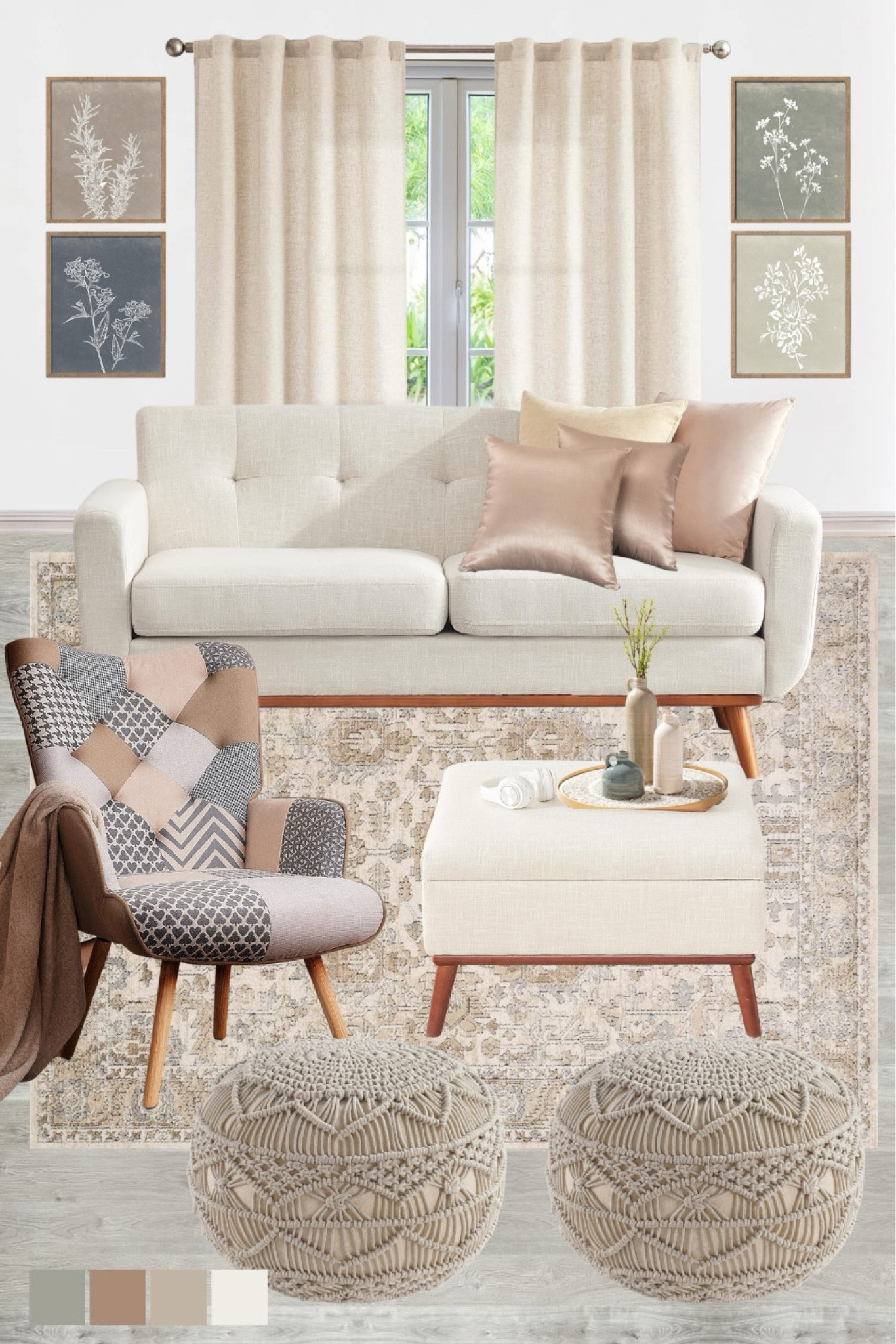 Cozy neutral living room design idea with a cream couch and other neutral living room decor!

#LTKHome