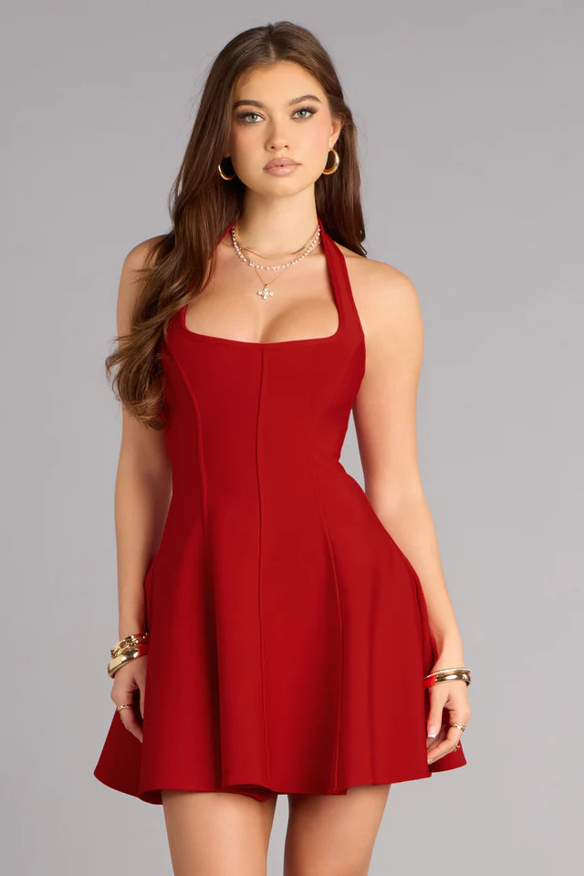 Confident Moves Bandage Knit Skater Dress | Windsor Stores