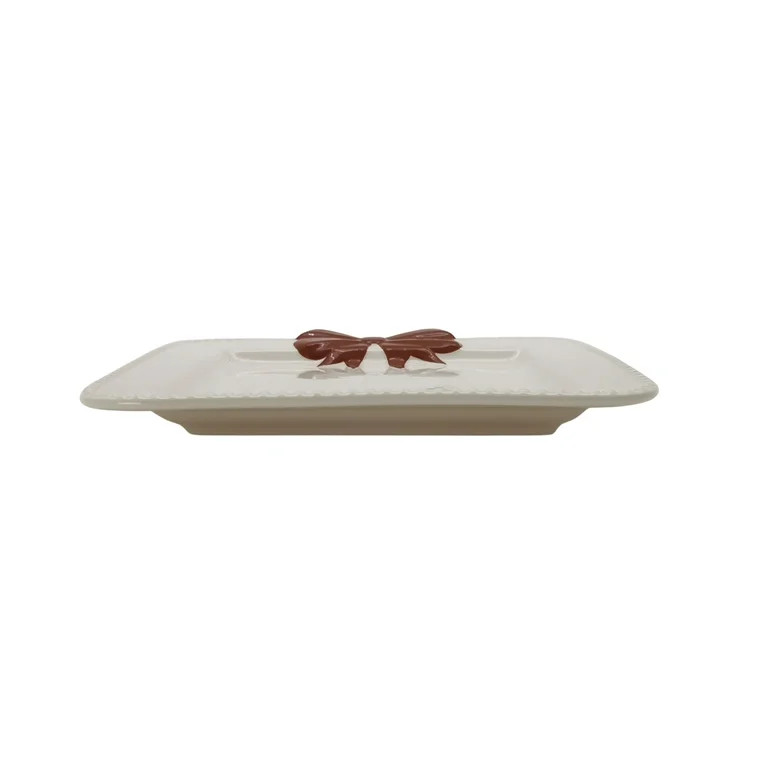 Holiday Time Ceramic 4 Pack Bow Appetizer Plates | Walmart (US)
