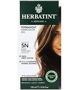 Herbatint Permanent Haircolor Gel, 5N Light Chestnut, Alcohol Free, Vegan, 100% Grey Coverage - 4... | Amazon (US)