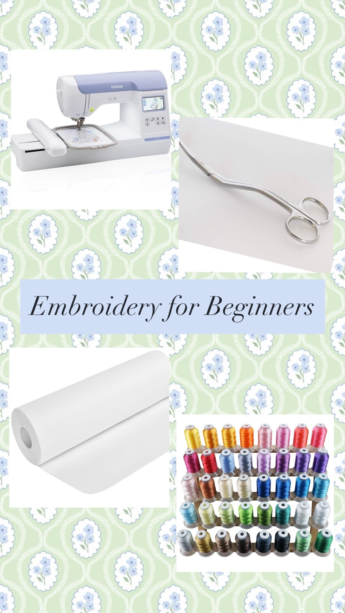 Embroidery supplies for beginners! #DIY #Embroidery #EmbroideryMachine #BrotherPE800