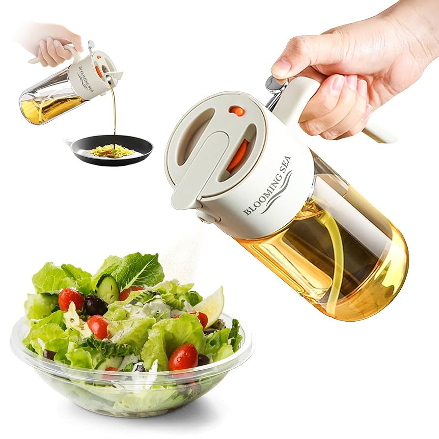 2-in-1 Oil Sprayer and Dispenser – 550ml Glass Olive Oil Bottle with Spray and Pour Modes – B... | Amazon (US)