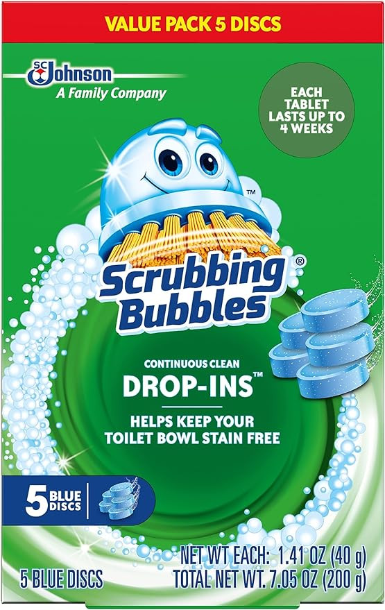 Scrubbing Bubbles Continuous Clean Toilet Drop-Ins, Automatic Blue Toilet Bowl Cleaner, Septic-Sa... | Amazon (US)