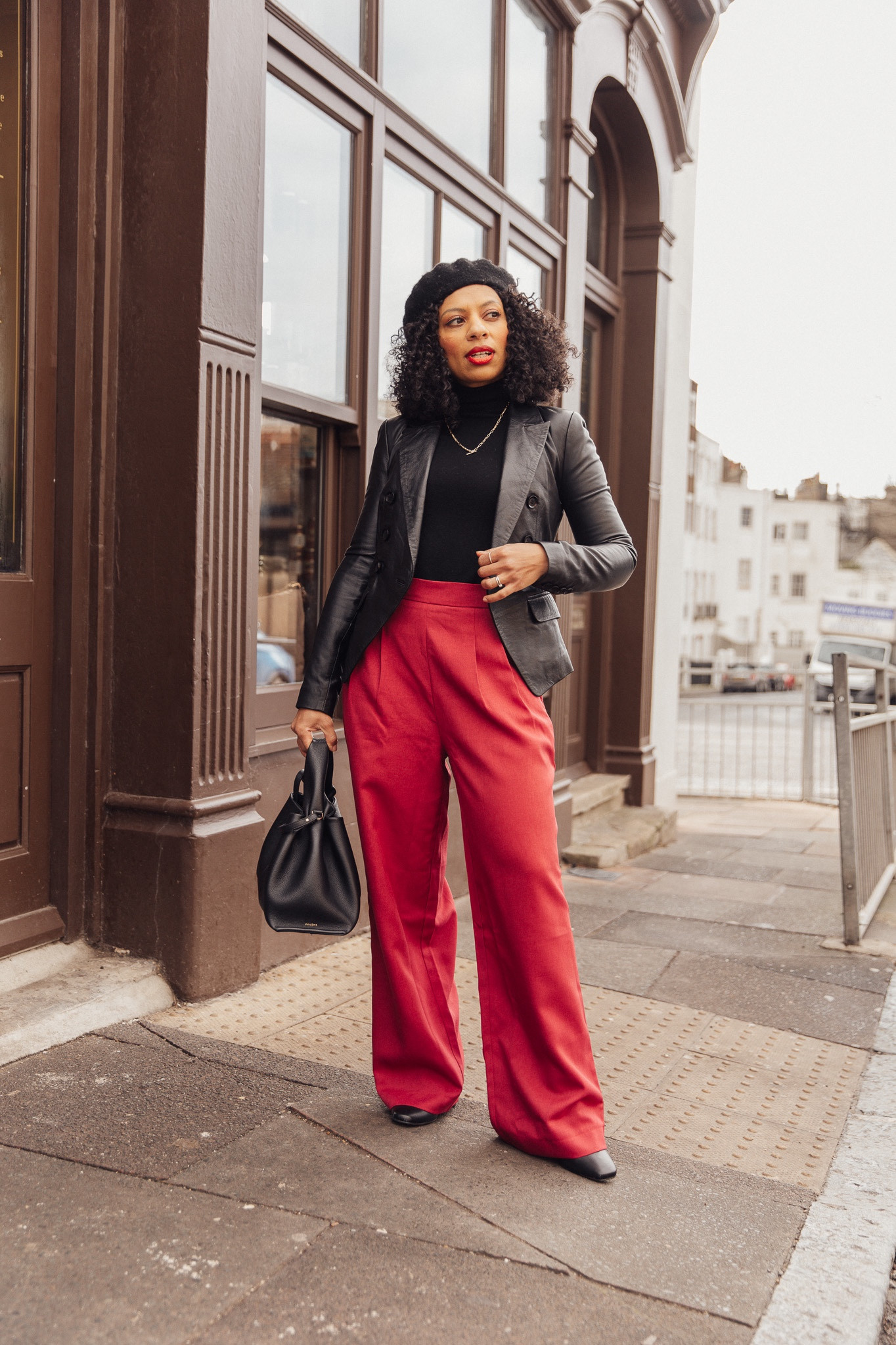 Wide leg trouser and and leather blazer outfit. 

Petite fashion, spring outfit, spring fashion, date night outfit 

#LTKSeasonal #LTKeurope #LTKstyletip