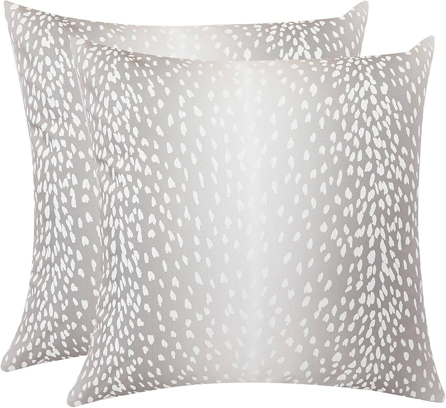 Set of 2 Antelope Pillow Covers, 24x24 Inch Soft Linen Faux Fawn Animal Print Modern Euro Throw P... | Amazon (US)