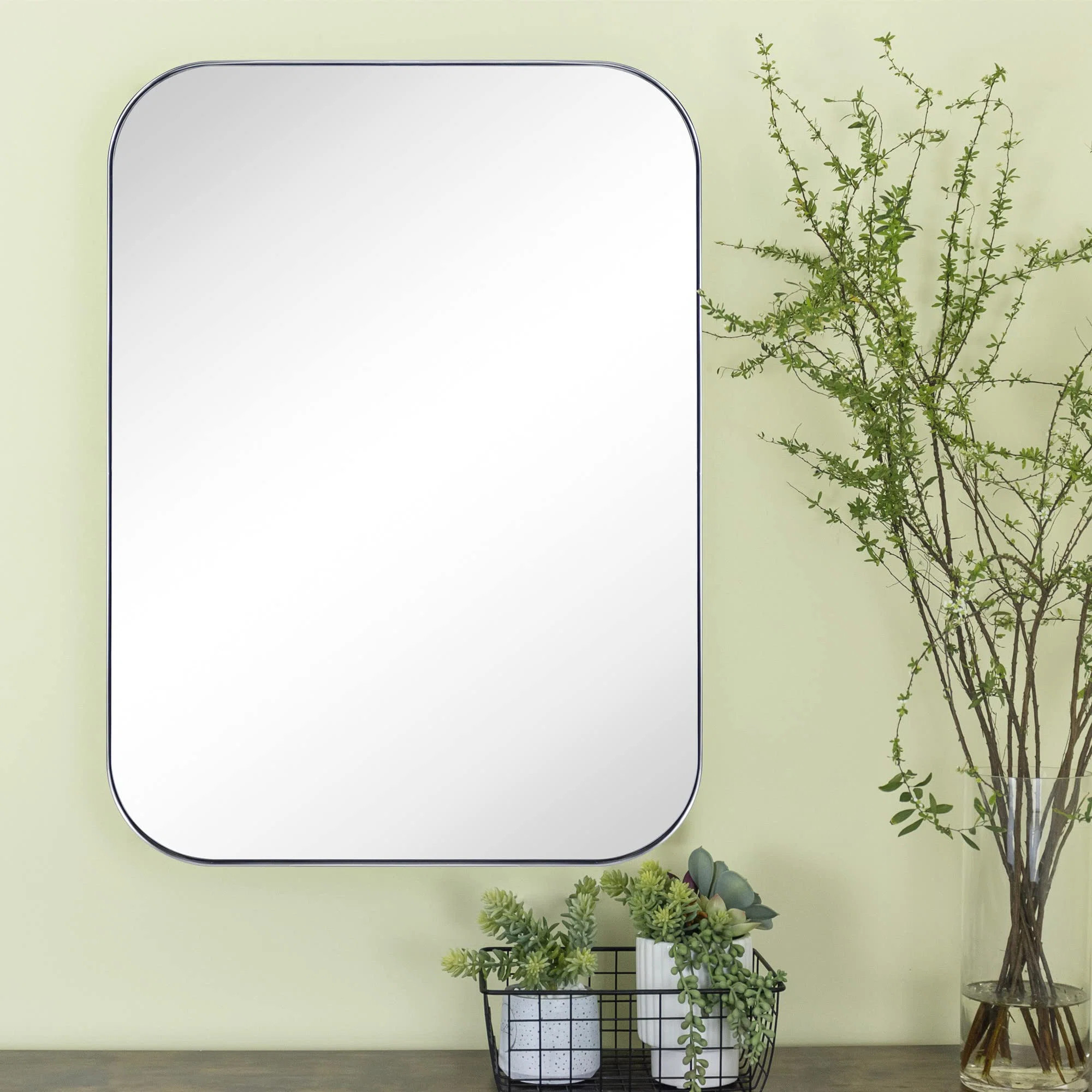 Josilyn Mid-Century Modern Chic Metal Rounded Wall Mirrors | Wayfair North America