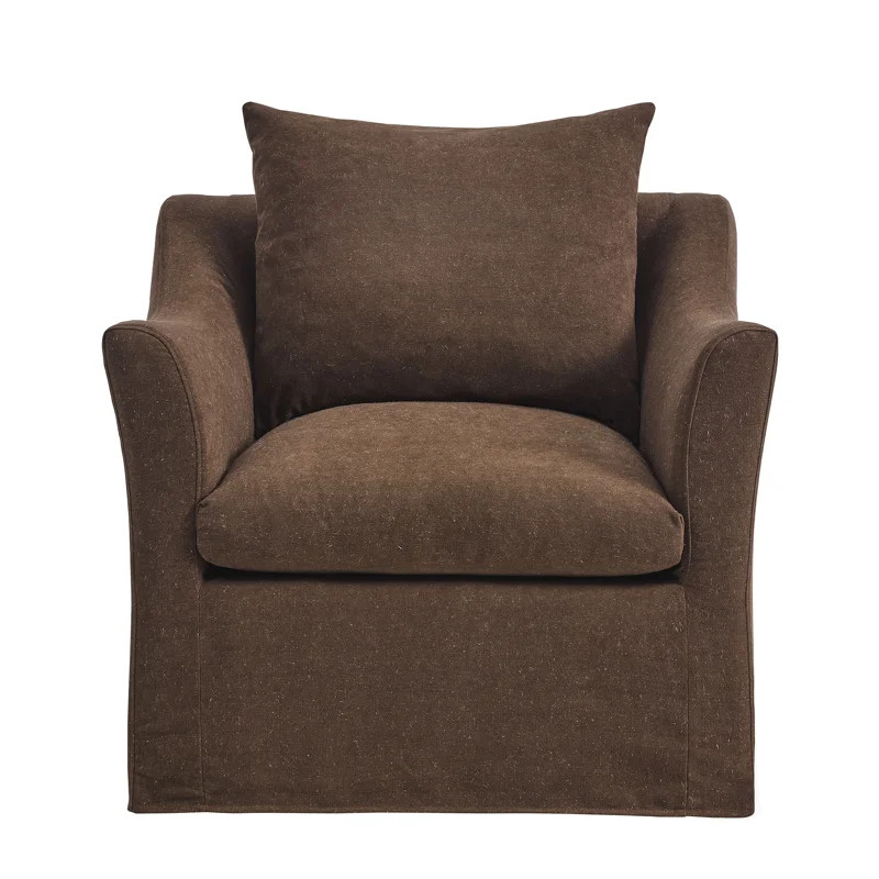 Edmonson Linen Blend Armchair In Cocoa | Wayfair North America
