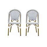 Christopher Knight Home 313252 Philomena Outdoor French Bistro Chair (Set of 2), Blue + White + B... | Amazon (US)
