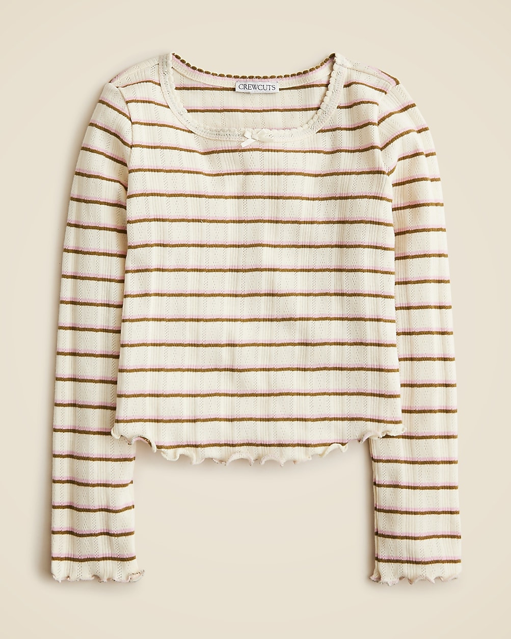 Girls' long-sleeve pointelle-knit T-shirt | J. Crew US