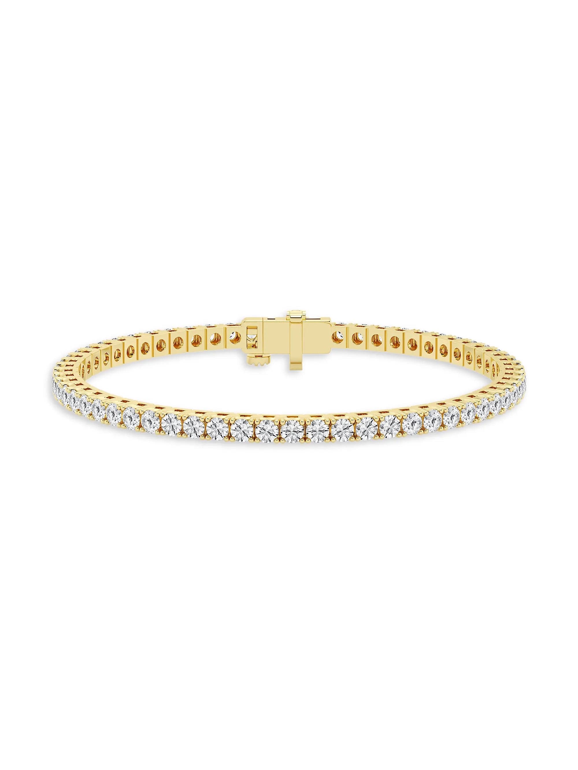 14K Yellow Gold & 5 TCW Round Lab-Grown Diamond Tennis Bracelet | Saks Fifth Avenue