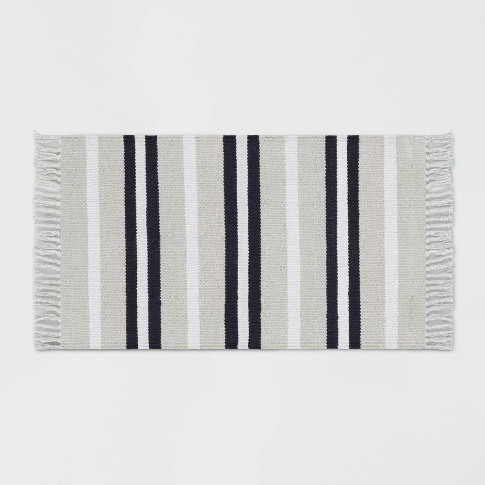 1'8""X2'10"" Stripe Woven Accent Rug Gray - Room Essentials | Target