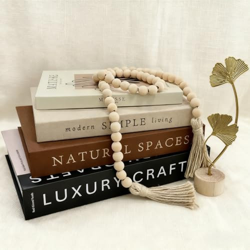 Jorivel 4PCS Decorative Book w/Wood Knot & Gold Ginkgo Leaf Statue, Book Shelf Decor Minimalist Linen Hardcover Faux/Fake Books for Coffee Table Home Decor Living Room Decoration, Photo Storage | Amazon (US)