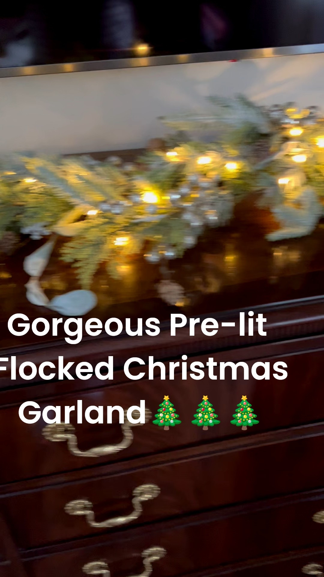 You NEED THIS GARLAND!  Perfectly pre-lit, flocked, classy! I LOVE MINE! #xmasdecor #amazonfing
#gorgeoushome