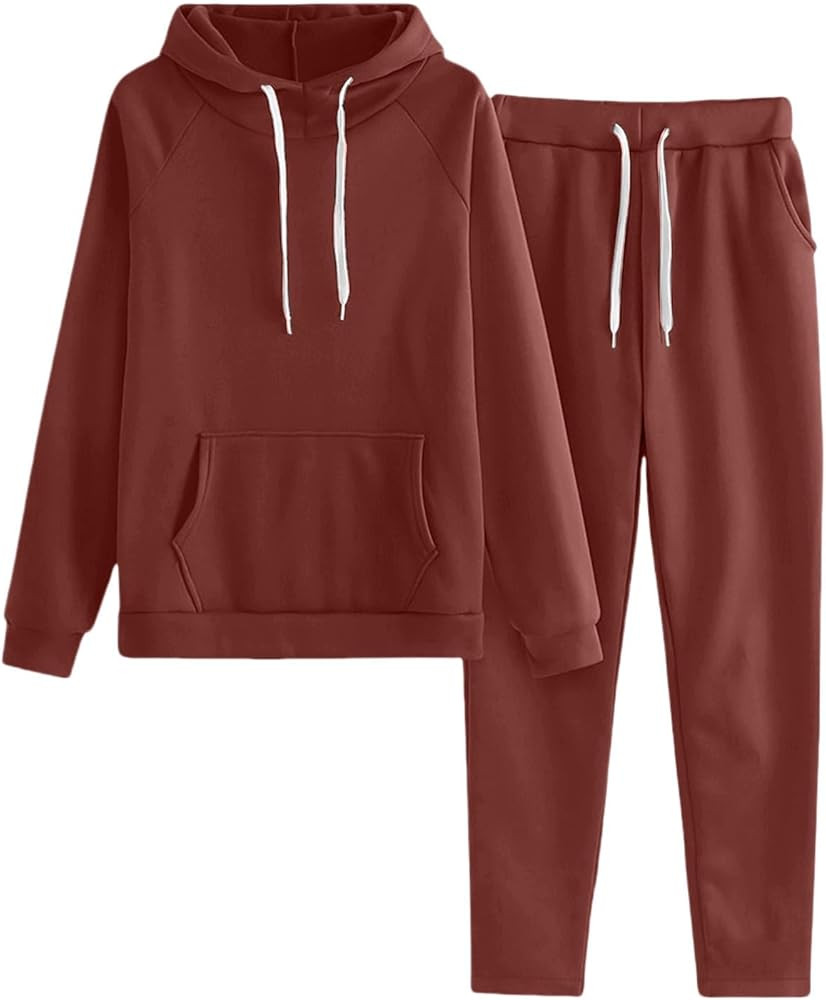 Womens 2 Piece Outfits Lounge Hoodie Sweatsuit Sets Oversized Sweatshirt Baggy Fall Comfy Sweatpa... | Amazon (US)