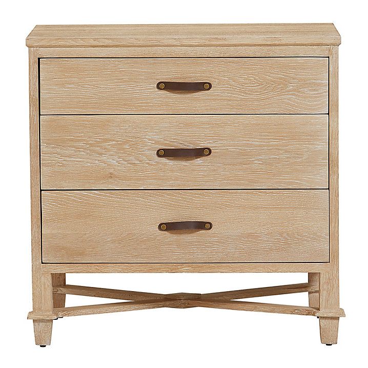 August Nightstand 3 Drawer Dresser in Whitewashed Oak | Ballard Designs, Inc.