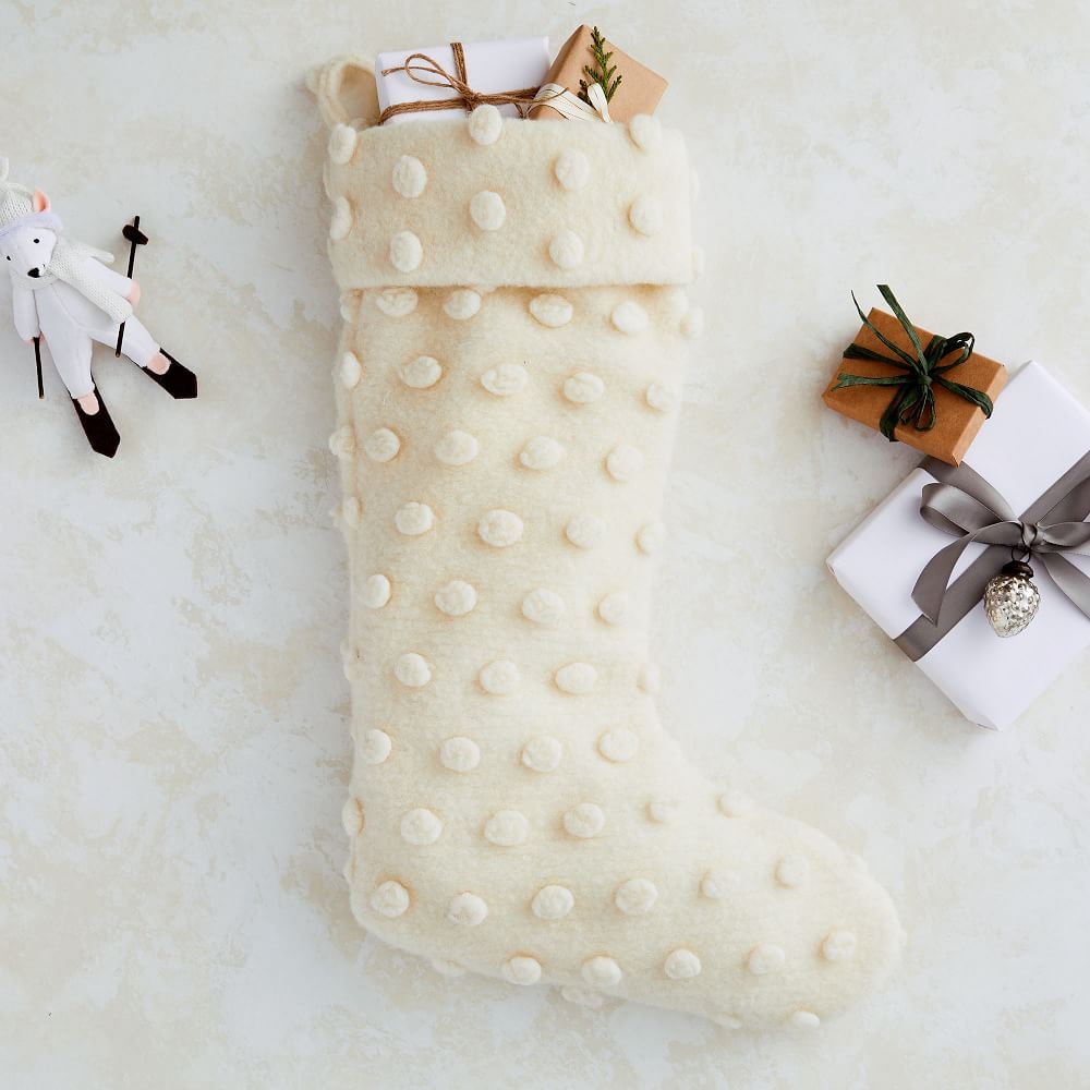 Bubble Wool Stocking, White, Individual | West Elm (US)