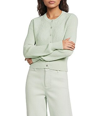 Antonio Melani Delphine Embroidered Button Front Long Sleeve Cardigan -  S | Dillard's