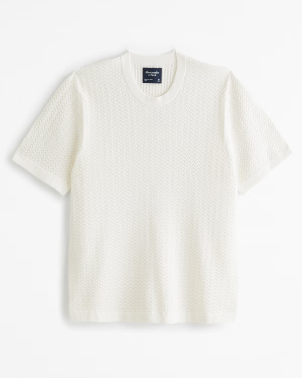Stitched Textured Tee | Abercrombie & Fitch (US)