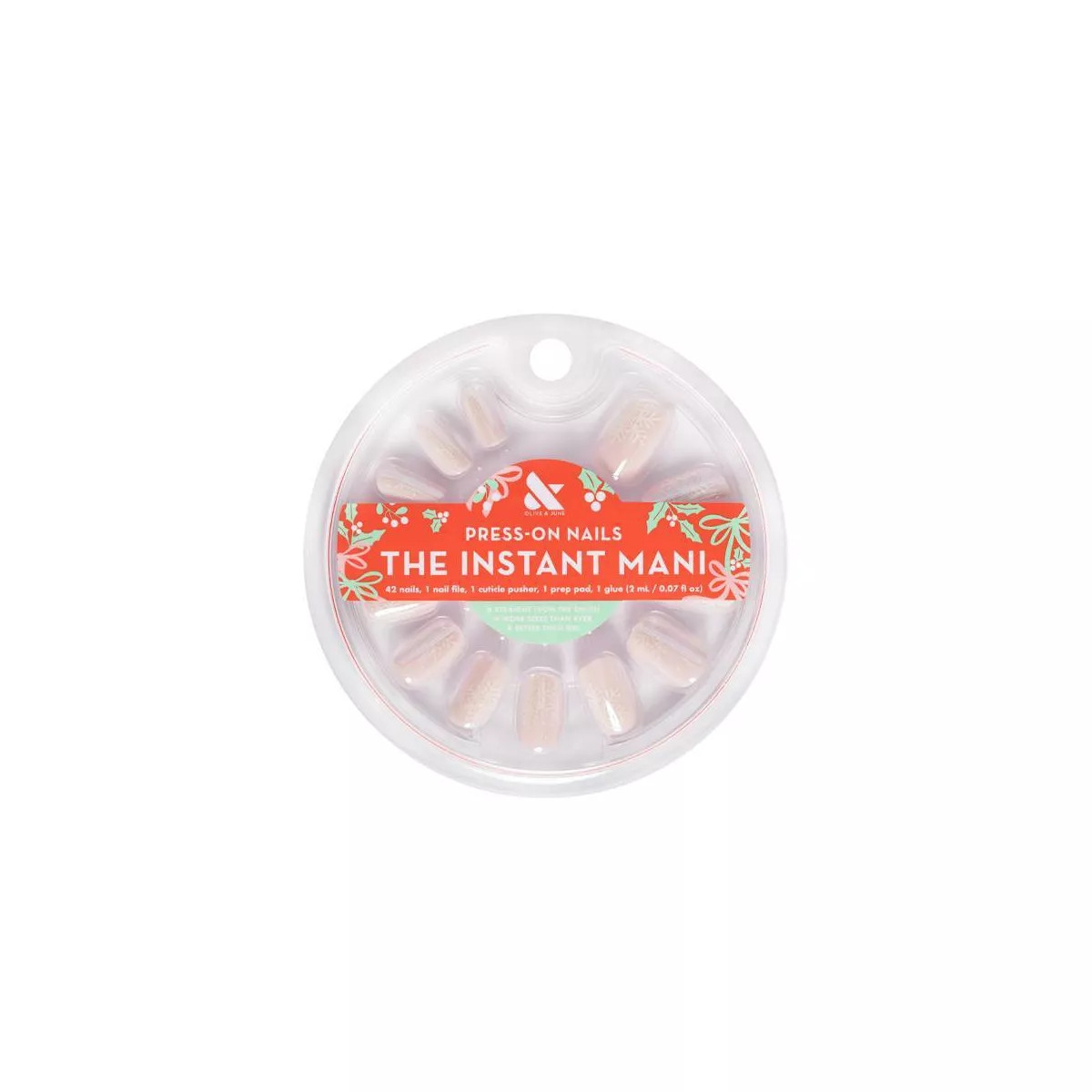 Olive & June Press-On - S Squoval - Frosted Snowflakes - 42ct | Target