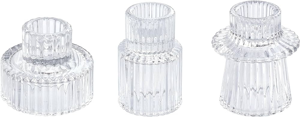 Vixdonos Glass Candlestick Holders Tealight Candle Holders for Table Centerpieces, Wedding Decor ... | Amazon (US)