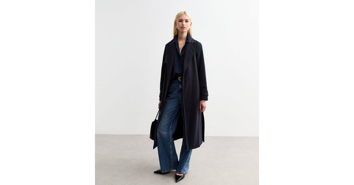 Navy Wool-Look Unlined Tailored Trench Coat 
						
						Add to Saved Items
						Remove from Sa... | New Look (UK)