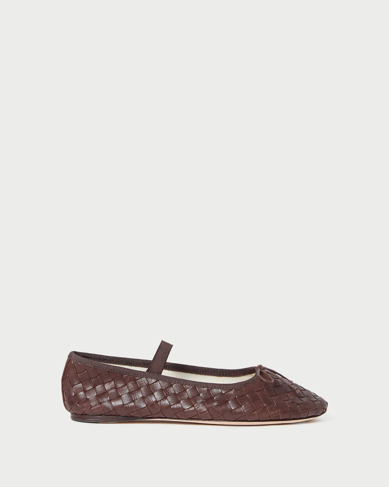 Leonie Espresso Woven Ballet Flat | Loeffler Randall