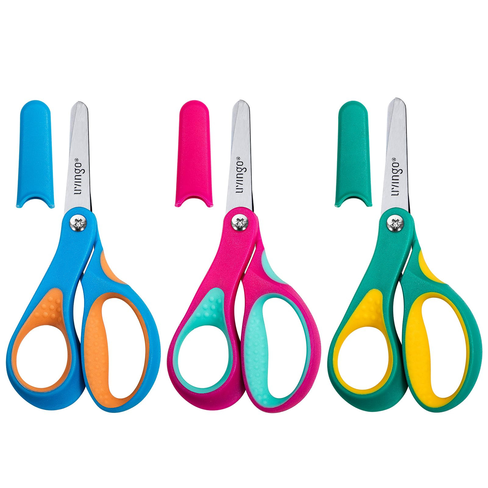 LIVINGO Left Handed Kids Scissors: Blunt Tip Safety Lefty Toddler Child Scissors for School Craft... | Amazon (US)