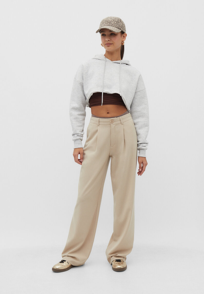Pantaloni eleganti dritti - Pantaloni da donna | Stradivarius Italia | Stradivarius (IT)