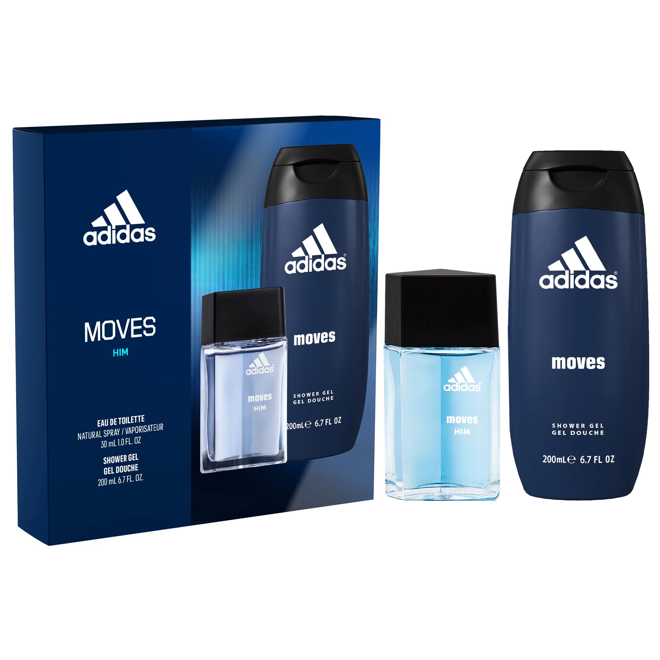 Adidas Moves for Him, 2PC - 1.0oz EDT + 6.7oz Hair & Body Wash - Walmart.com | Walmart (US)