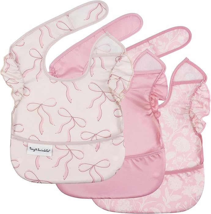 Tiny Twinkle Mess-Proof Baby Bibs for Eating | Waterproof, Wipeable Toddler Bibs with Catch-All P... | Amazon (US)