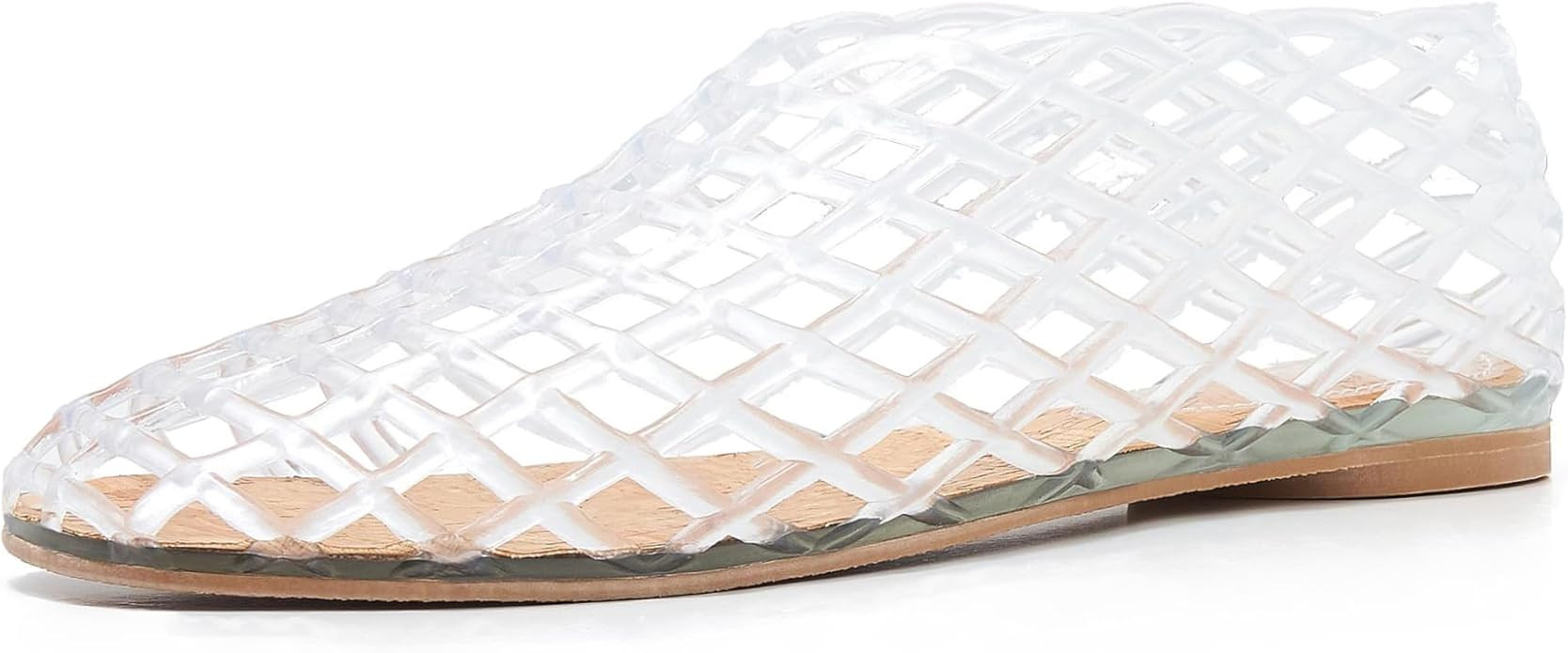 ATBELL Womens Clear Jelly Mesh Flats Trendy Transparent Shoes Soft Cork Insole Lightweight Casual... | Amazon (US)