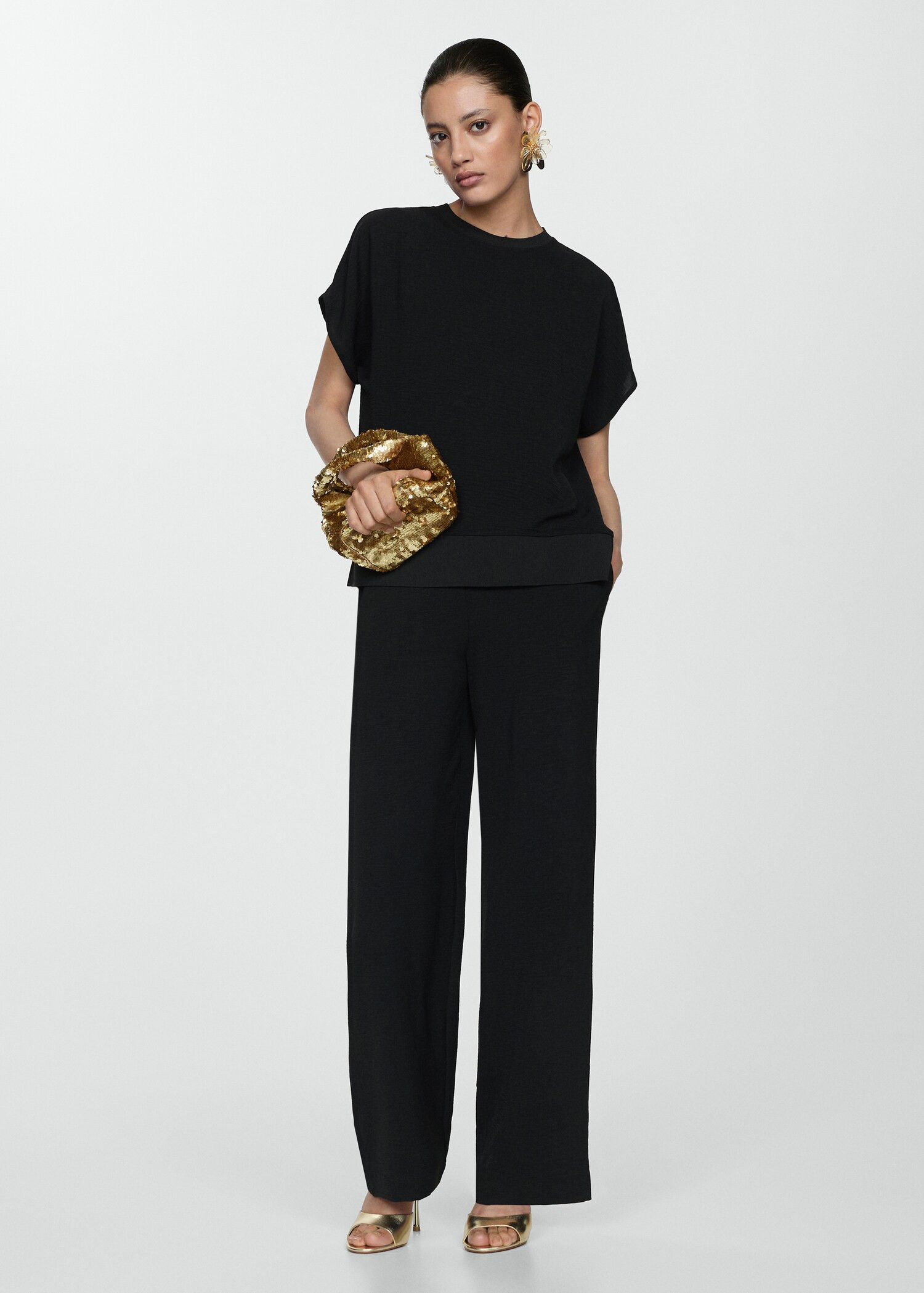 Wide leg fluid pants | MANGO (US)