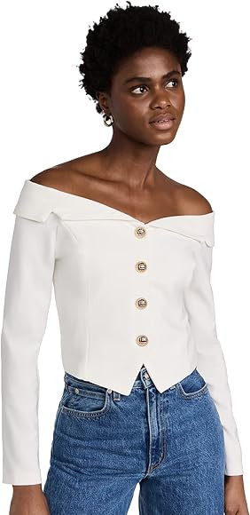 endless rose Women's Stretched Off Shoulder Blazer Top | Amazon (US)
