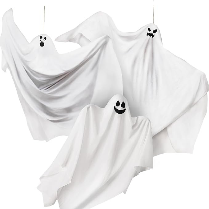 JOYIN 3 Pack Halloween Hanging Ghosts Decorations Outdoor, Mix Size Halloween Flying Ghost Decor ... | Amazon (US)