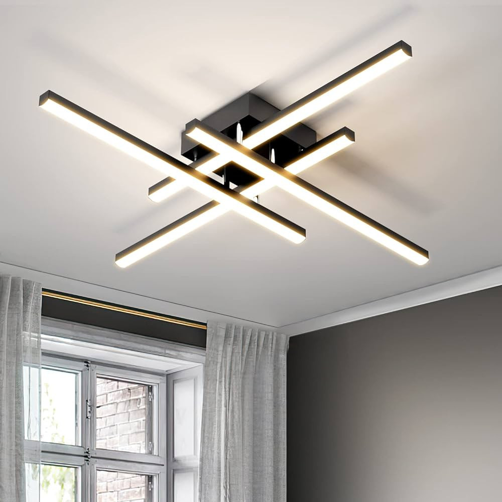 JFHTNFJ Modern Sputnik Ceiling Light Fixture 40w LED Dimmable with Remote Control Ceiling Lightin... | Amazon (US)