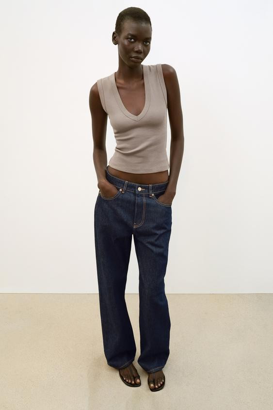 COTTON V-NECK T-SHIRT | Zara US