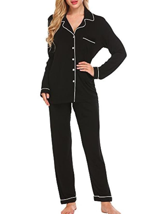 Ekouaer Pajamas Women's Long Sleeve Sleepwear Soft Pj Set XS-XXL | Amazon (US)
