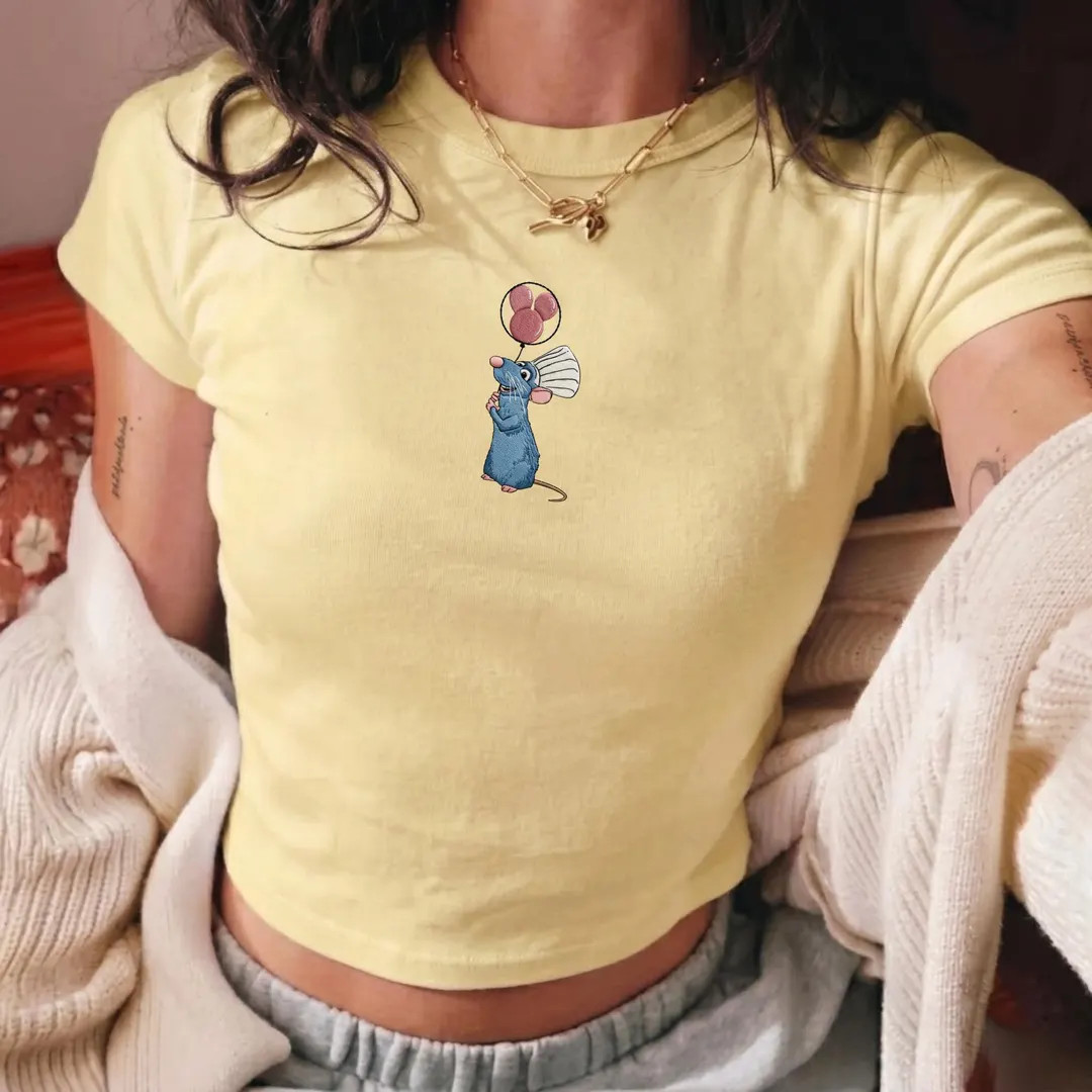 Embroidered Remy Disney Balloon Ratatouille Baby Tee, Ratatouille Pixar Shirt, Cute Epcot Disney ... | Etsy (US)