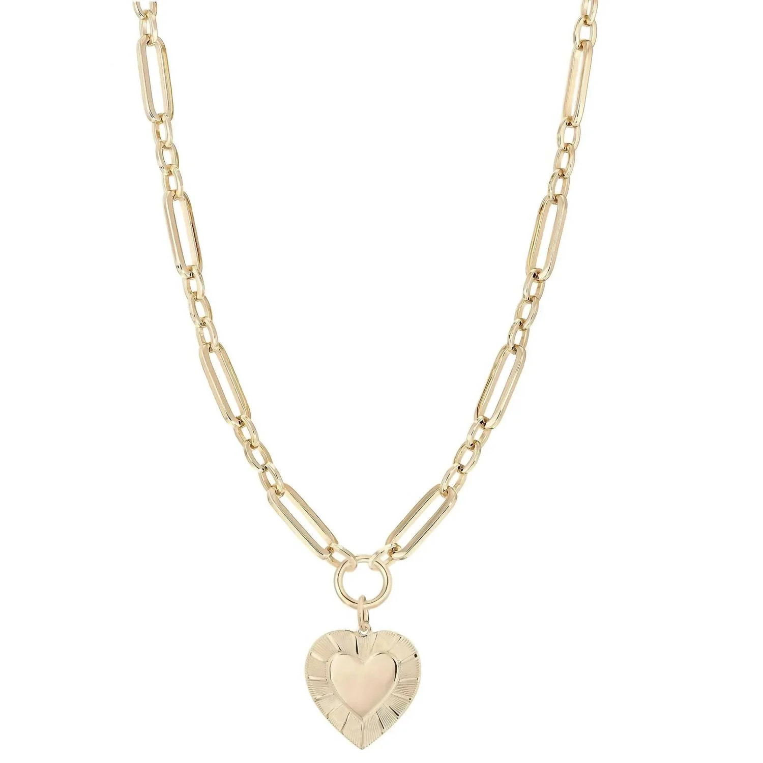 Women's Large Multi Link Chain & Heart Pendant Necklace In Gold | Shop Simon
