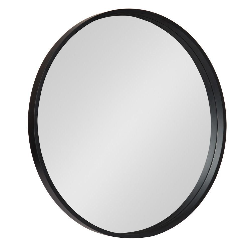 Travis Round Black Wall Mirror | The Home Depot