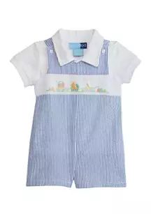 Baby Boys Smocked Bunny Shortall | Belk