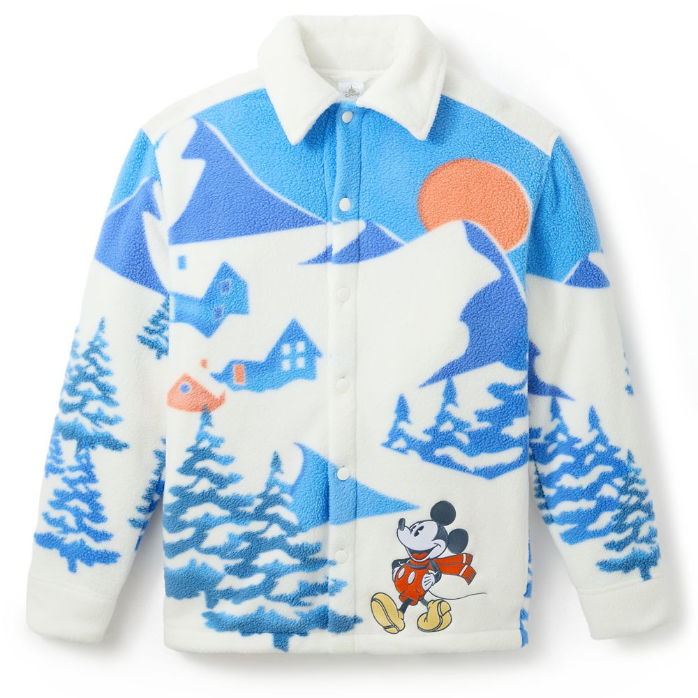 Mickey Mouse and Friends Winter Scenic Polar Fleece Shacket for Adults | Disney Store